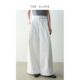 U11 阔腿裤 THE ELVES｜2026早春设计感结构分割高腰显瘦白色休闲裤