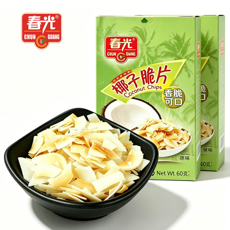 春光食品海南特产椰子脆片60g 烘烤椰肉片果干休闲零食香脆椰子片
