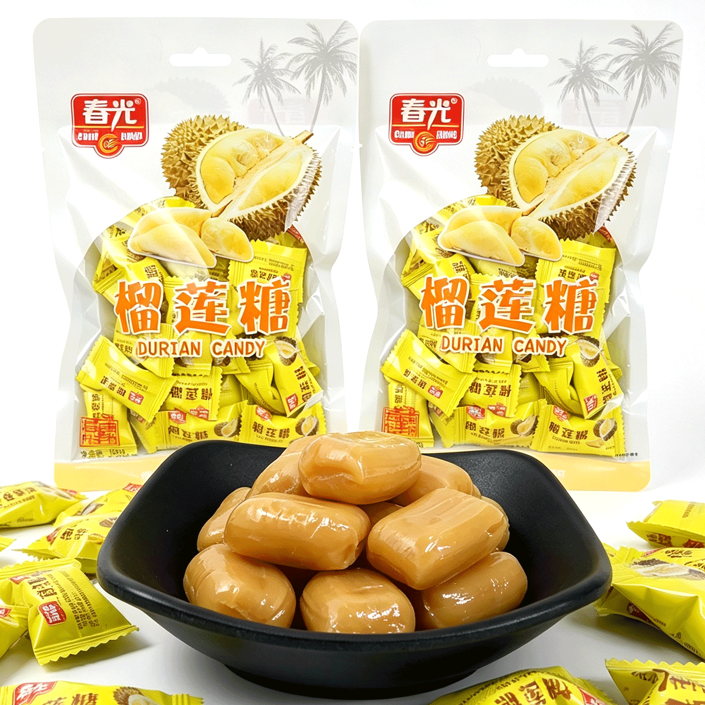 榴莲硬糖 春光榴莲糖500g散装 海南三亚特产零食喜糖春光糖硬糖