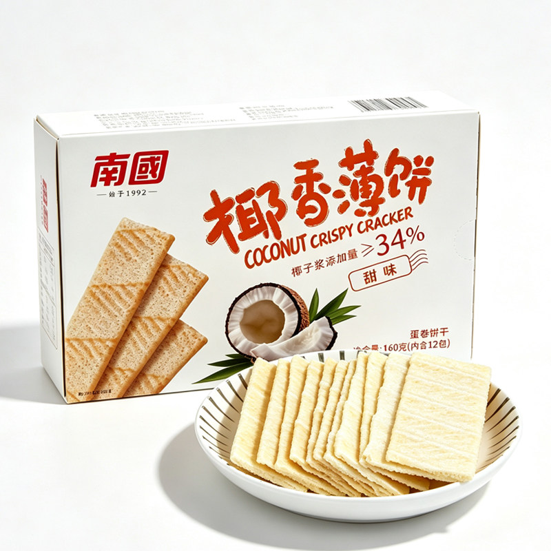 【专区68-20】南国食品椰香薄饼160g多味可选海南特产薄饼