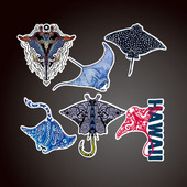 水肺潜水蝠鲼Manta Ray鳐鱼潜水汽车贴纸防海水支持定制贴纸6607
