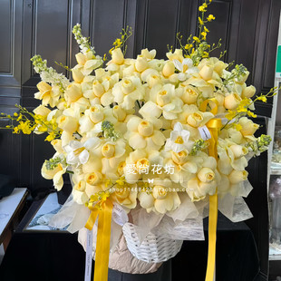 深圳同城鲜花花束抱抱桶教师节送老婆女友闺蜜生日鲜花送花开业花