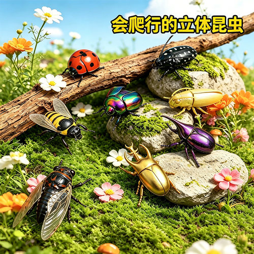 儿童发条昆虫会动的爬行立体甲壳虫仿真甲虫蜜蜂虫子模型男孩玩具