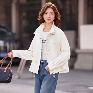 立领宽松百搭宽松休闲百搭冲锋衣时尚 女装 外套W9010 新款 2026春季