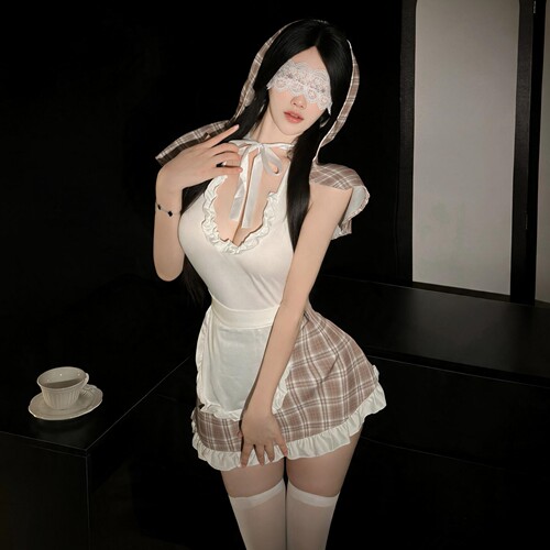 奶油甜美萌妹日系小胸女仆制服