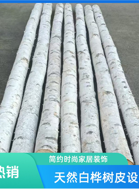 东北天然原木白桦树白桦树杆装饰桦木背景墙装饰隔断树干