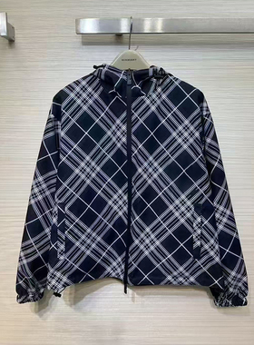 2025秋季新款格纹拼接战马骑士刺绣双面穿休闲夹克外套男女情侣款