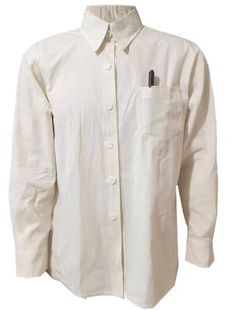 65式老衬衣纯棉粗布原棉色男女长袖解放时期衬衫老兵款米白色衬衣