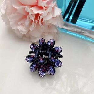 三个一组轻奢菊花小抓夹捷克钻刘海夹气质夹子头饰后脑勺碎发夹