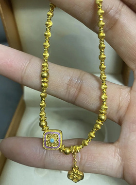 v金材质不掉色四合如意手链设计轻奢个性小众百搭新款时尚饰品