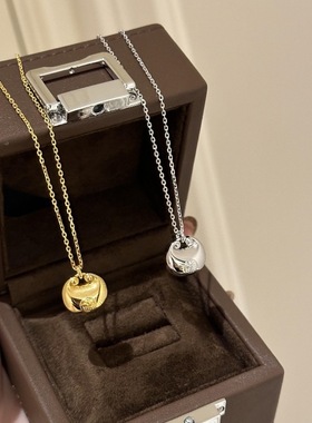 真金电镀v金材质两色福袋顶链中国风简约气质吊坠百搭锁骨链