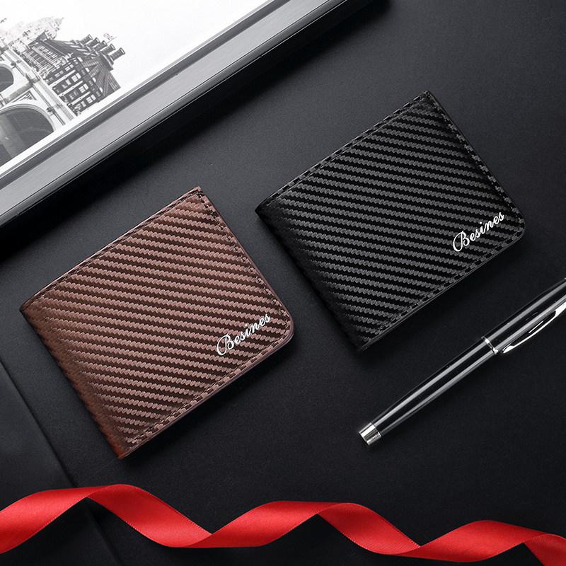 轻奢男士短款碳纤维钱包复古防消磁超薄男款多卡位卡包证件夹,箱包皮具/热销女包/男包,钱包,淘宝优惠券,粉丝福利购,淘宝优惠卷