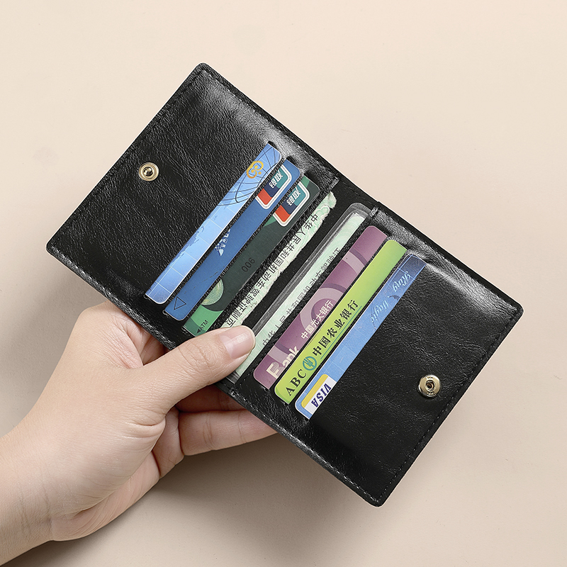 简约植鞣牛皮短款银行卡包新款超薄驾驶证卡套大容量多卡位卡片包