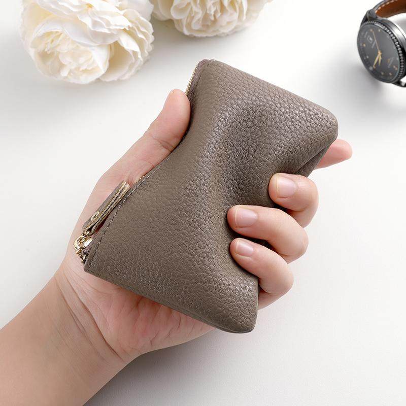 真皮零钱包钱包女款小牛皮拉链卡包钥匙硬币简约学生小巧零钱袋