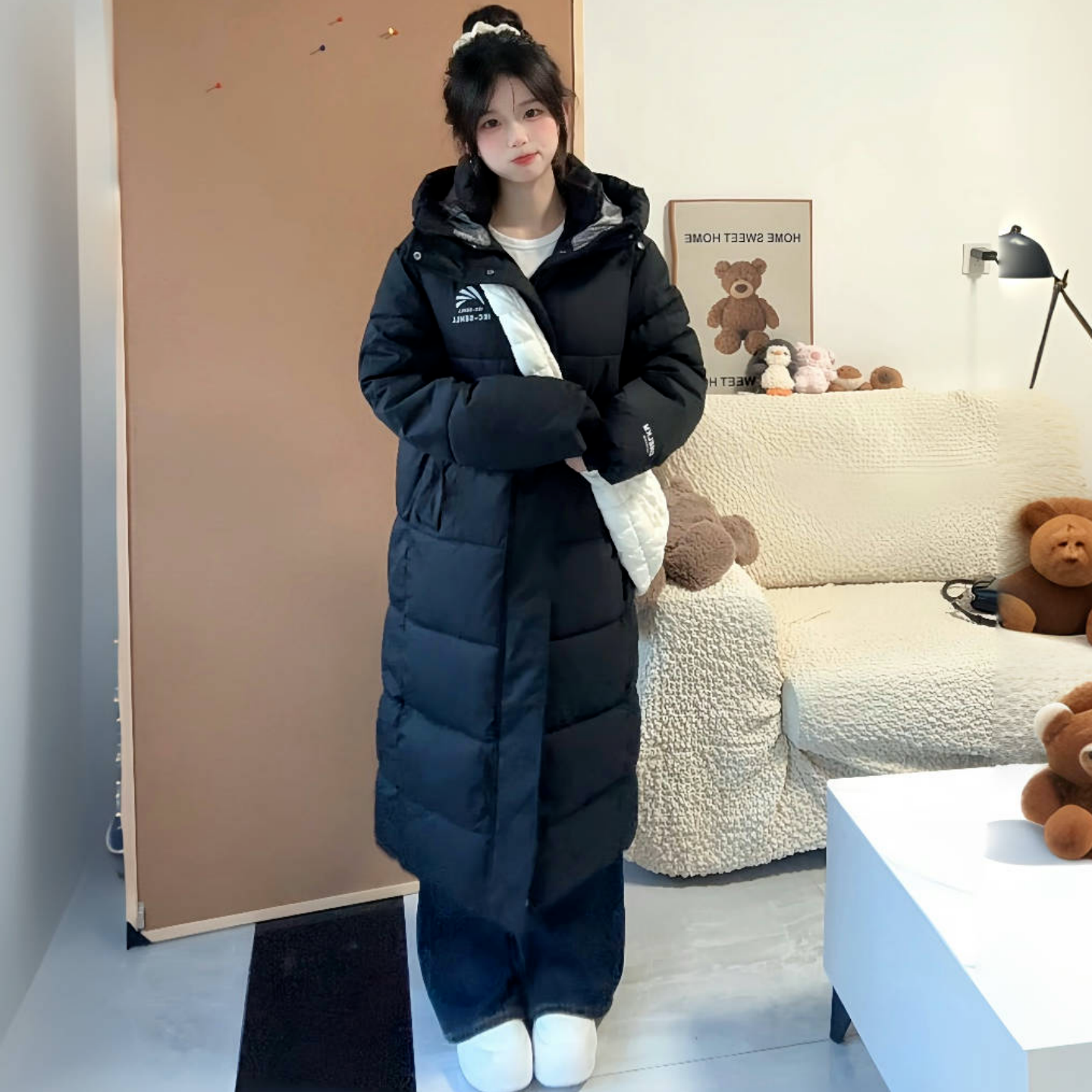 冬季新款长款棉服明星同款显瘦学生棉衣韩版加厚棉袄过膝外套男女