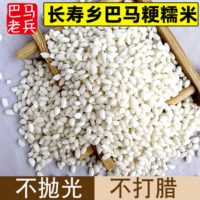 广西巴马糯米新米白圆糯米包粽子五色糯米饭江米甜米酒糍粑原料