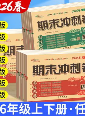 期末冲刺100分试卷一二三四五六年级上册下册测试卷全套语文数学英语人教版北师大版西师外研小学同步练习册题单元考试卷子一百分