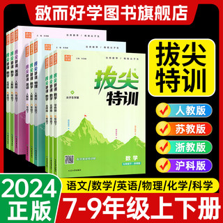 2024春拔尖特训七年级下册八九数学语文英语物理化学上人教浙教外研译林版沪科华师初中789教材同步专项培优尖子生高分题库练习册