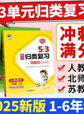 53单元归类复习五三语文2025新版讲解版五六三二四一年级上册下册数学英语人教版北师大版苏教天天练全优卷基础题总复习试卷练习册