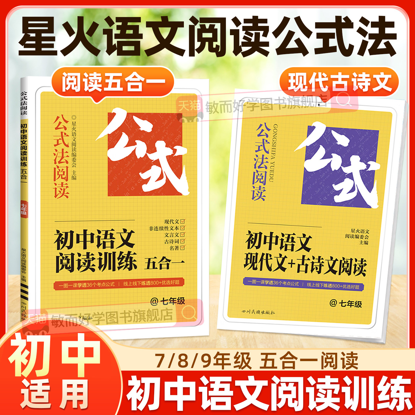 星火初中语文阅读理解公式法阅读训练五合一现代文古诗文文言文七八九年级中考答题模版技巧专项训练初一初二名著阅读题巅峰