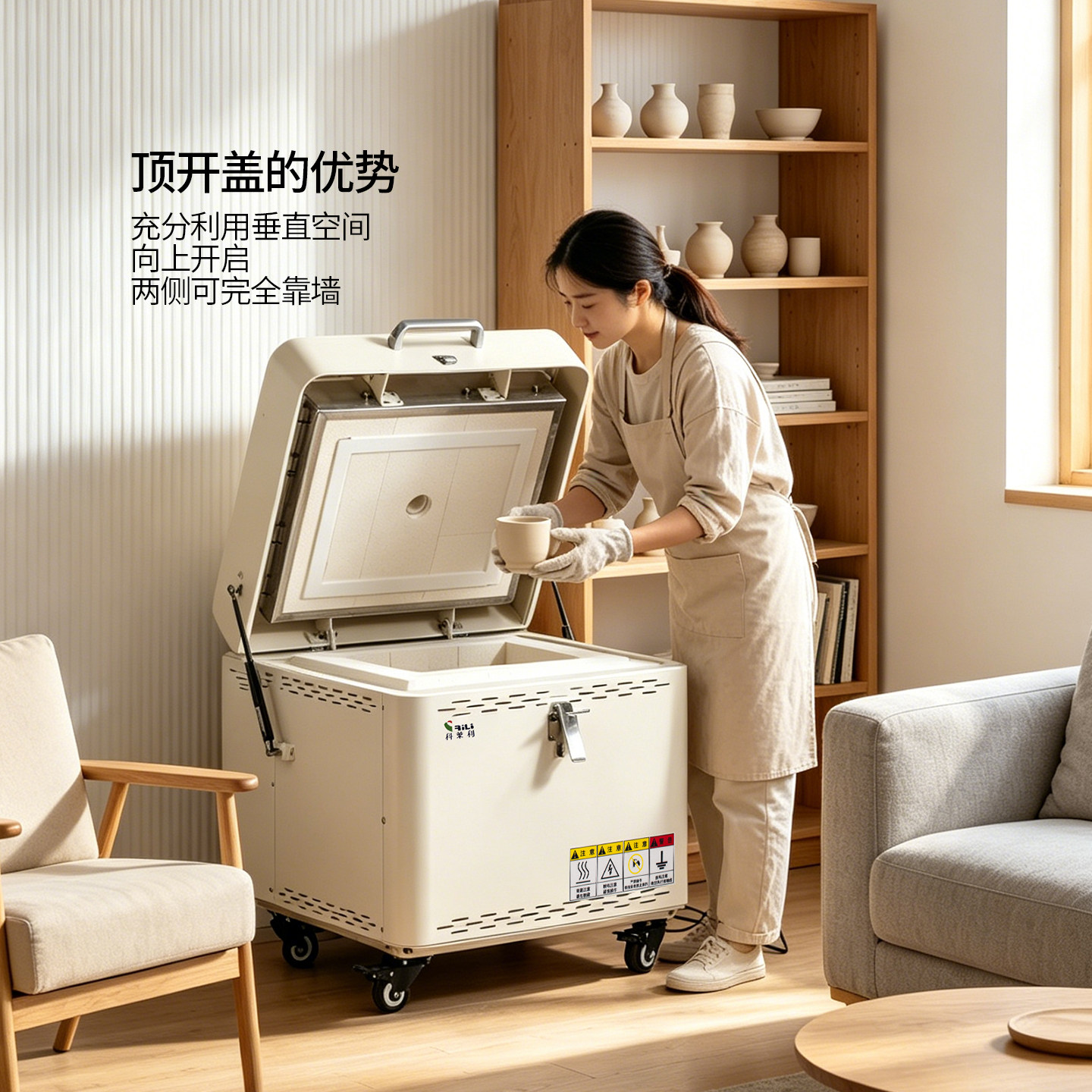 科莱利电窑炉陶艺中高温陶瓷实验智能wifi烧制家用电窑炉0.025m³