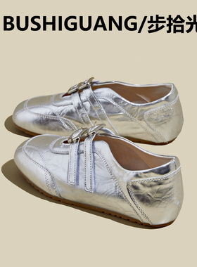 法式方头玛丽珍鞋女2026春夏爆款平底芭蕾鞋软底磨术贴小皮鞋单鞋