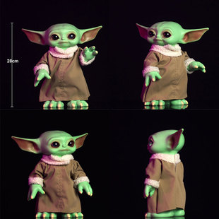 星球大战尤达宝宝可动手办模型28厘米搪胶模型电影周边曼达人摆件