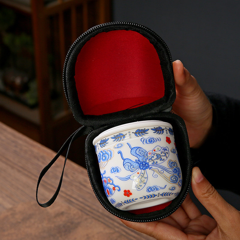 便携旅行茶具一人饮陶瓷快客杯一壶一杯单人户外随身收纳精致套装,餐饮具,旅行茶具,淘宝优惠券,粉丝福利购,淘宝优惠卷