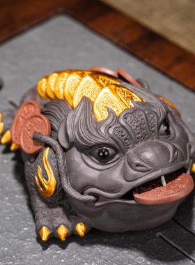 步步高升紫砂招财摆件家居饰品