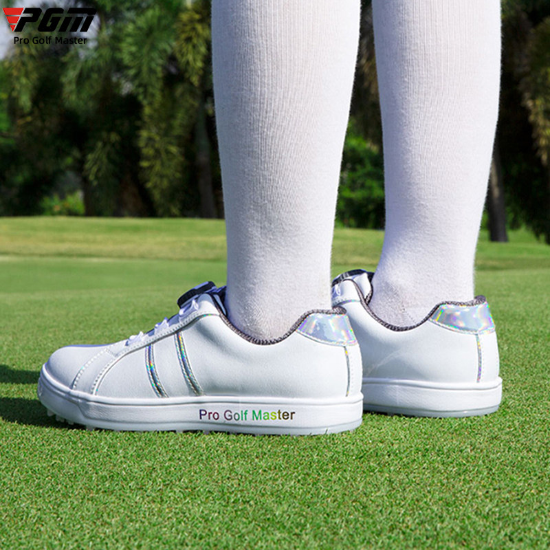 ms golf shoes高尔夫女士球鞋 幻彩设计运动鞋 旋钮鞋带防水皮鞋