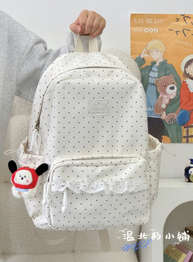 韩系ins学院风波点双肩包女 校园高颜值背包学生可爱百搭少女书包