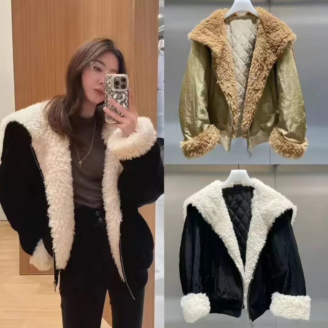 宽松显瘦皮毛一体外套上衣女