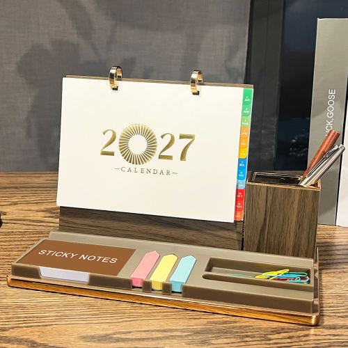 2027年台历实木底座可定制
