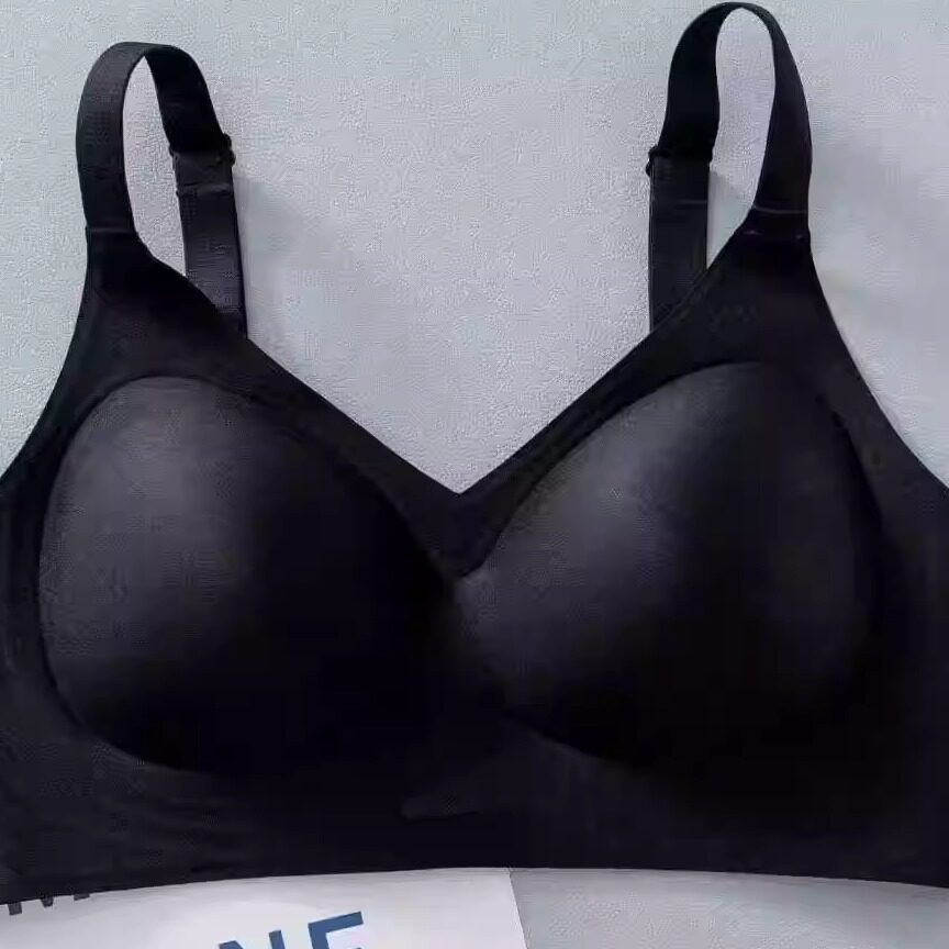 一片式无痕运动固定杯大胸显小无钢圈内衣舒适不勒bras u型后背