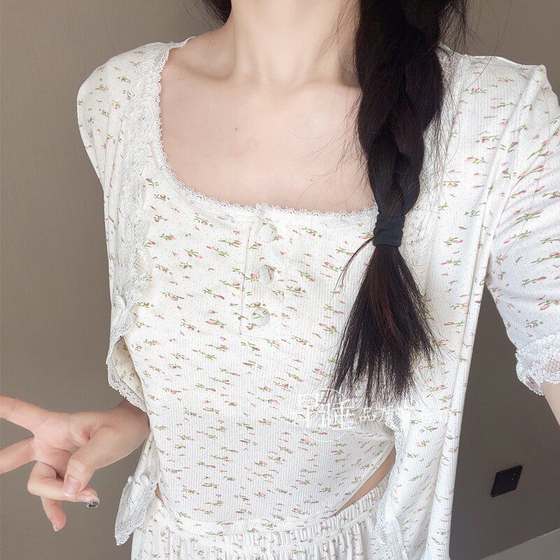 女吊带三件套带胸垫莫代尔睡衣
