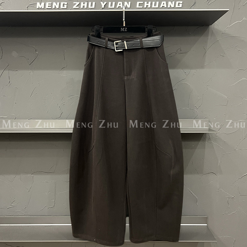 高端欧货秋冬新款高级感巨好看的裤子休闲阔腿直筒裤女磨毛西装裤,女装/女士精品,休闲裤,淘宝优惠券,粉丝福利购,淘宝优惠卷