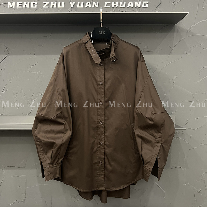 高端欧货2025秋季新款立领单排扣休闲宽松百搭时尚长袖衬衫外套女,女装/女士精品,衬衫,淘宝优惠券,粉丝福利购,淘宝优惠卷