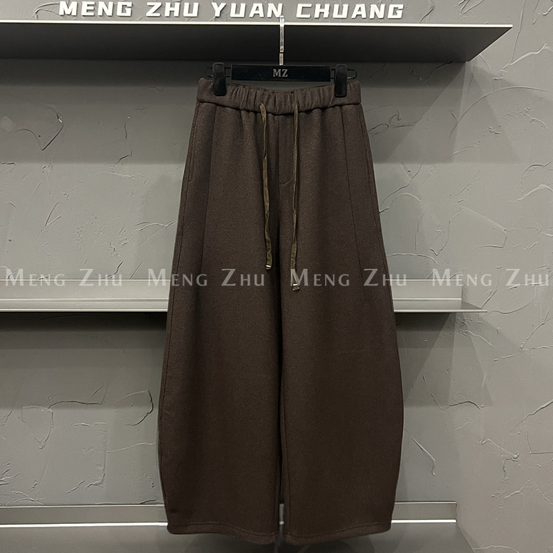 高端欧货秋冬新款高级感巨好看的裤子休闲阔腿弯刀裤女磨毛卫裤,女装/女士精品,休闲裤,淘宝优惠券,粉丝福利购,淘宝优惠卷