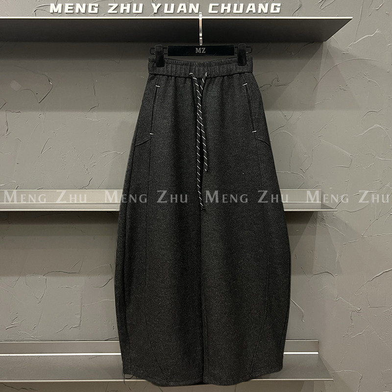 高端欧货秋冬新款高级感巨好看的磨毛裤子休闲阔腿弯刀裤女卫裤,女装/女士精品,休闲裤,淘宝优惠券,粉丝福利购,淘宝优惠卷