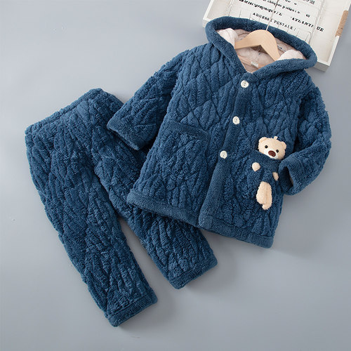 法兰绒秋冬季秋冬儿童家居服睡衣