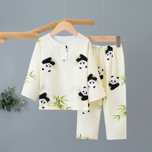 儿童棉绸睡衣家居服套装
