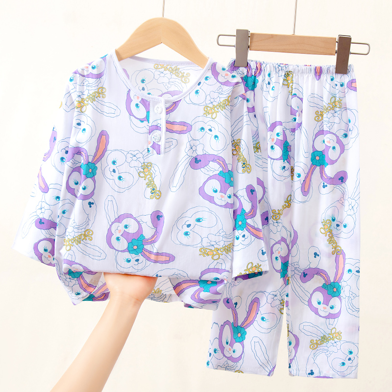 儿童棉绸睡衣家居服套装