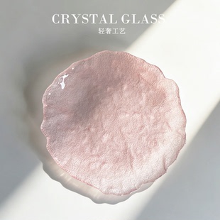 轻奢冰粉玻璃餐具套装碗碟套装刺身盘子高档日式餐厅餐具寿司托盘