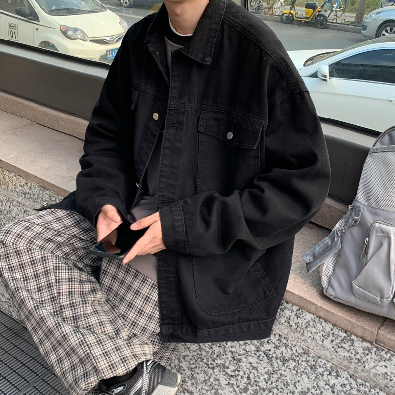 潮流牛仔夹克男女ins港风2024春宽松休闲情侣大码外套Y525P78,男装夹克,电商A222A