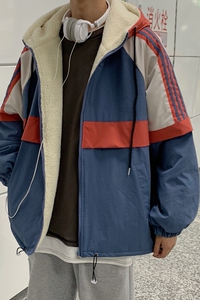 内加绒ins港风23冬新宽松潮连帽棉衣男棉服情侣大码Y505P125图片