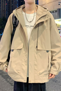 ins港风2024秋冬新工装宽松潮连帽夹克男冲锋衣外套大码G8813P88图片