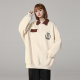 美式潮流ins中性2023秋冬宽松休闲拼色刺绣卫衣女打底情侣Y993P65，女装卫衣/绒衫，电商A222A
