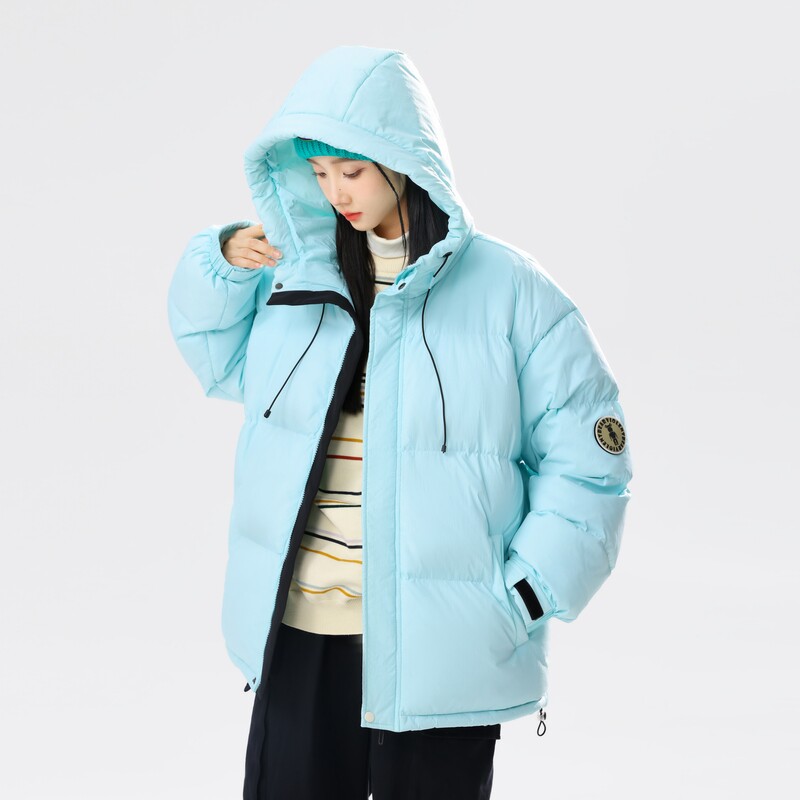 90%标羽绒服女连帽美式高街2024冬宽松潮情侣大码YR68P298，女装羽绒服，电商A222A