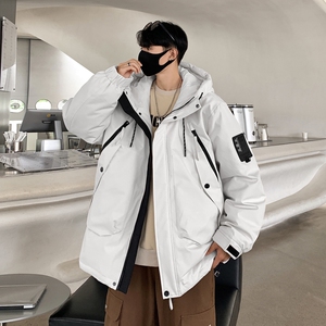 高品质90%标连帽羽绒服男秋冬新潮宽松冲锋衣情侣大码YR37P298图片