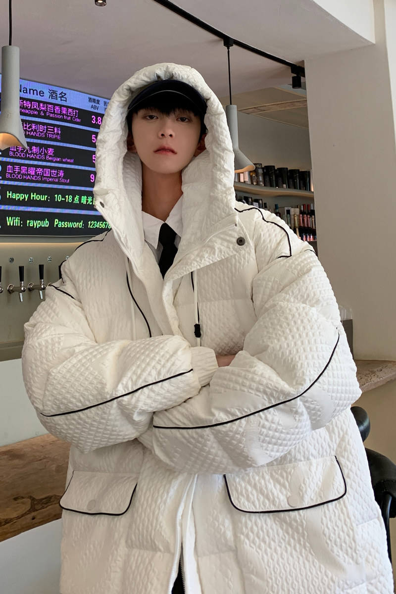 高品质90%标白鸭绒潮流宽松连帽羽绒服男休闲大码YR03P298,男装羽绒服,电商A222A
